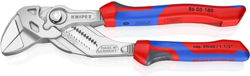 KNIPEX Zangenschlüssel L.180mm Spann-W.40mm verchr.Mehrkomp.-Hülle KNIPEX
