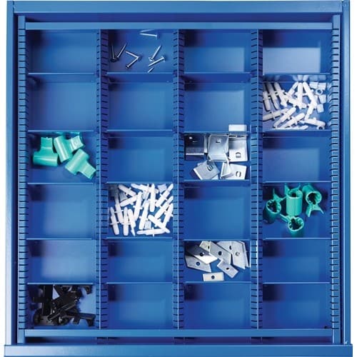 Nordwest Schubladenunterteilungsmaterial BK 600 Front-H.100mm 3 Längs-/20 Querteiler