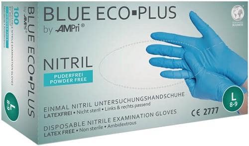 AMPRI Einw.-Handsch.Blue Eco Plus Gr.M blau Nitril 100 St./Box