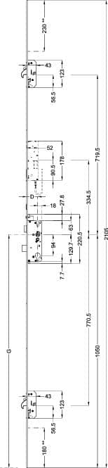 WINKHAUS Automatik Mehrfachverriegelung T-AV4D-U2460 L124P/50 A9 94/8 KABAM2LSMC,