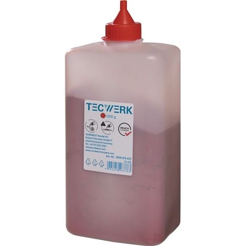 TECWERK Schlagschnurkreide 1000g rot Ku.-Flasche TECWERK