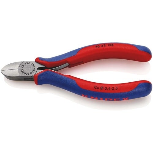 KNIPEX Seitenschneider L.125mm Form 2 Facette nein Kopf pol.Mehrkomp.-Hüllen KNIPEX