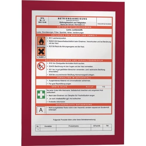 DURABLE Magnetrahmen DIN A4 rot selbstklebende Rückenfolie 2 St./VE DURABLE