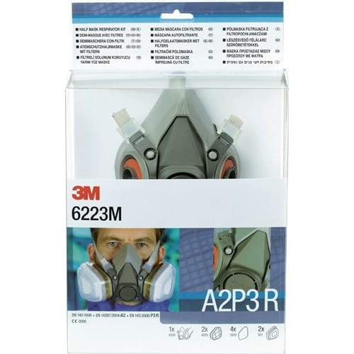 3M Atemschutzhalbmaskenset 6223 SET - A2P3R EN 140 mit Filter, Größe M