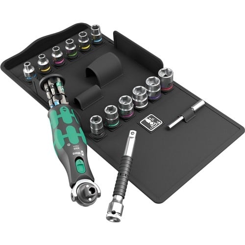 WERA Steckschlüsselsatz 8009 Zyklop Pocket Set 3 27-tlg.3/8Zoll+1/4 Zoll WERA