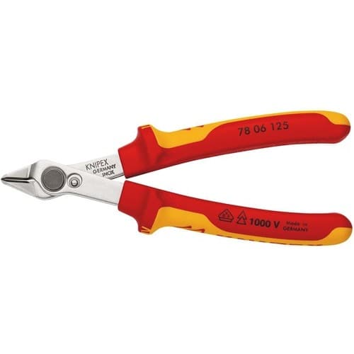 KNIPEX Elektronikseitenschneider Electronic Super-Knips L.125mm Form 0 Facette nein VDE