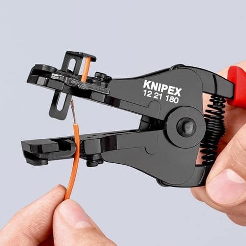 KNIPEX Abisolierzange L.180mm schwarz lack.Ku.-Überzug m.Öffnungsf.KNIPEX