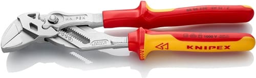 KNIPEX Zangenschlüssel L.250mm Spann-W.46mm verchr.Mehrkomp.-Hülle VDE KNIPEX