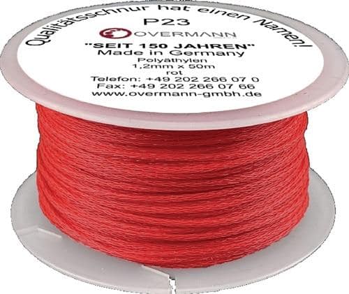 OVERMANN Maurerschnur L.50m D.1mm 15kg PE rot