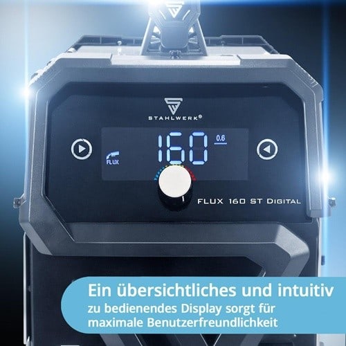 STAHLWERK Fülldrahtschweißgerät FLUX 160 ST Digital m.Zub.20-160 A gasg.STAHLWERK