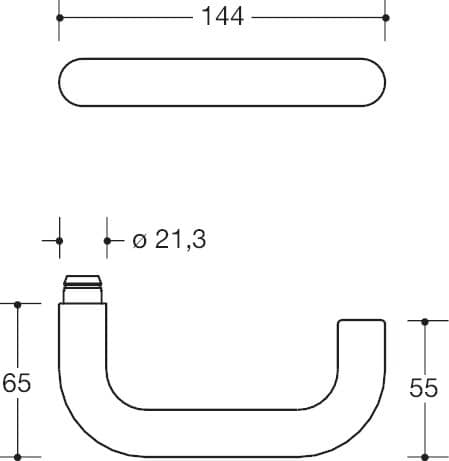 HEWI Drückergarnitur mit Kurzschild 111XAH02.110, VK 8 mm, Edelstahl, 111XAH02.110