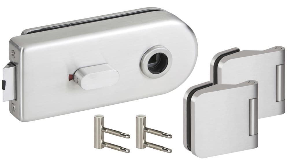 HERMAT Ganzglastürschloss-Set VENEZIA 6016U/6315/HZ, Edelstahl