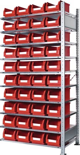 KAPPES Steckregal H2000xB1000xT400mm Anbauregal 10 Stahl-Bd.40xGr.4 rot KAPPES