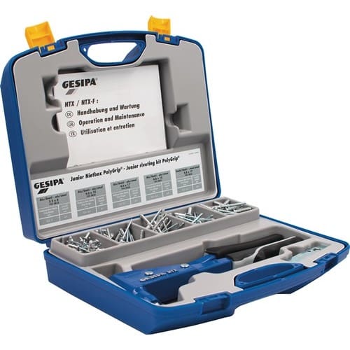 GESIPA Blindnietsortiment Junior-Nietbox PolyGrip® 352tlg. i.Blechkoffer GESIPA