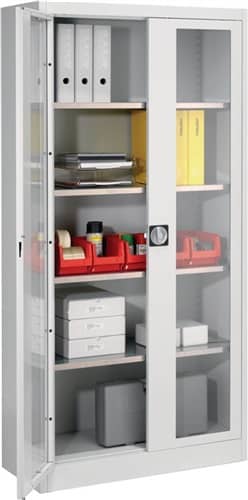 Flügeltürenschrank mit Sichtfenster