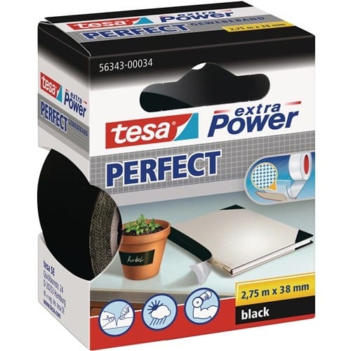 TESA Gewebeband ext.Power® 56343 schwarz L.2,75m B.38mm Rl.TESA