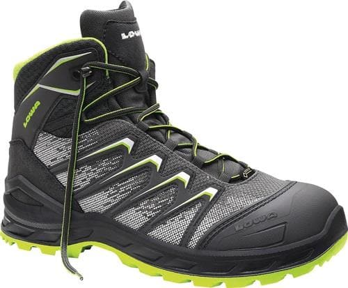 LOWA Sicherheitsstiefel Larrox Work GTX grey Mid Gr.48 grau/grün S3 CI/HI/HRO/SR