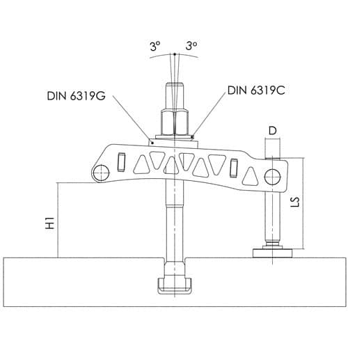 AMF Spanneisen Nr.6311 f.T-Nut 36+42mm L.315mm AMF