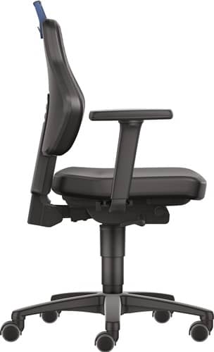 TECWERK Arbeitsdrehstuhl Rl.Kunstleder schwarz Grifffarbe blau 450-600mm TECWERK