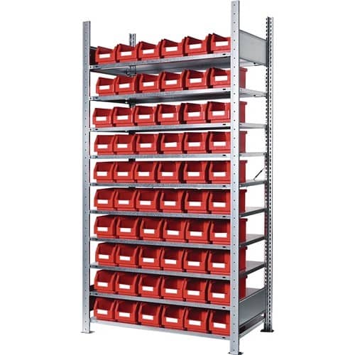 KAPPES Steckregal H2000xB1000xT300mm Grundregal 10 Stahl-Bd.60xGr.6 rot KAPPES