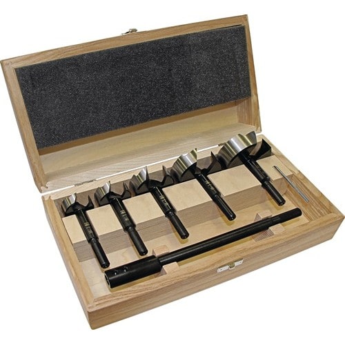 FISCH-TOOLS Forstnerbohrersatz BLACK SHARK PRO 6-tlg.D.35,40,50,60,68 mm+Verl.FISCH-TOOLS