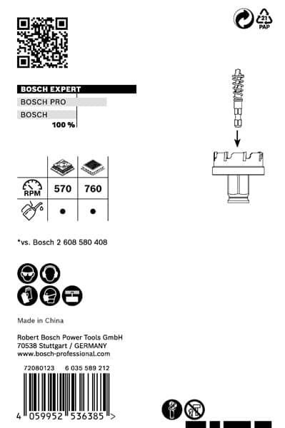 BOSCH EXPERT Sheet Metal Lochsäge, 21 × 5 mm. Für Dreh- und Schlagbohrer