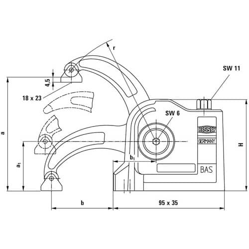 BESSEY BAS Spannhöhe 88mm A.40mm m.AL-Druckschuh geschl.Bessey