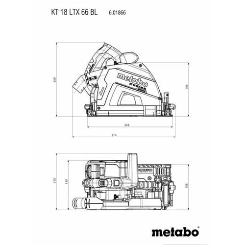 METABO Akku-Tauchsäge KT 18 LTX 66 BL 18V 66mm 2250-5000min-¹ METABO