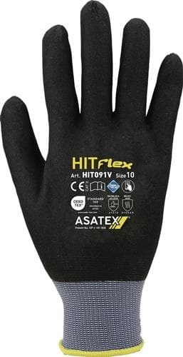 ASATEX Handschuhe Hit Flex V Gr.9 schwarz/grau EN 388 PSA II ASATEX