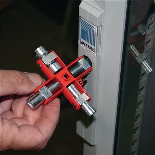 SCHUEBO Doppel-Schaltschrankschlüssel SuBMaster 9 in 1 14 Funktionen m.Karab.h.an Kette