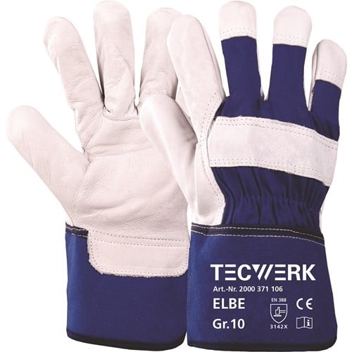 TECWERK Handschuhe Elbe Gr.10 blau EN 388 PSA II TECWERK