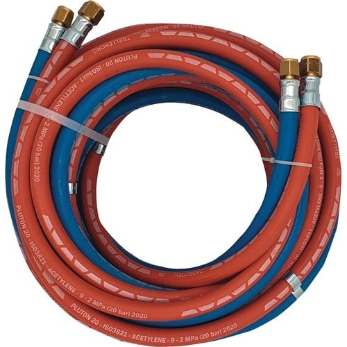 Autogengasschlauch L.20m ID 6/9mm Wandst.5/3,5mm blau/rot
