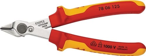 KNIPEX Elektronikseitenschneider Electronic Super-Knips L.125mm Form 0 Facette nein VDE