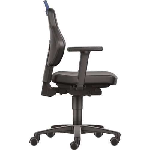 TECWERK Arbeitsdrehstuhl Rl.Kunstleder schwarz Grifffarbe blau 450-600mm TECWERK