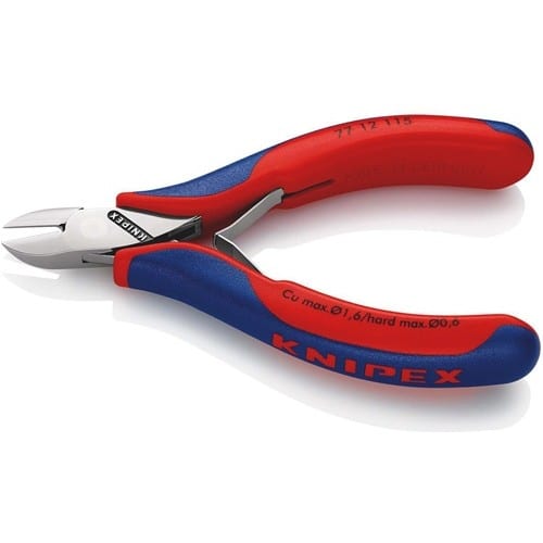 KNIPEX Elektronikseitenschneider L.115mm Form 1 Facette ja 2K-Hülle spiegelpol.KNIPEX