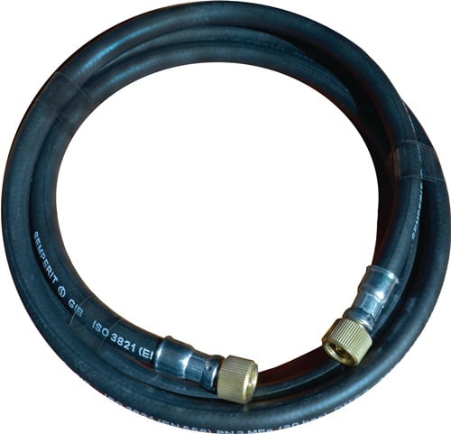 Gasschlauch L.1,8m ID 6,3mm Wandst.3mm schwarz CONZELMANN