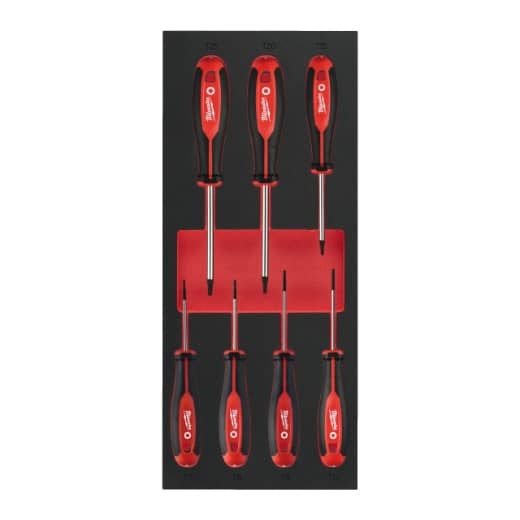 MILWAUKEE 7-teilige TX Einlage für Werkstattwagen 78 cm Tri-Lobe Schraubendreher Einlage
