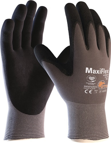 ATG Handschuhe MaxiFlex® Ultimate™ 34-874 Gr.8 grau/schwarz Nyl.m.Nitrilmikroschaum
