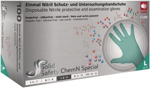 AMPRI Einweghandschuh SolidSafety ChemN Special Gr.XXL grün Nitril PSA III