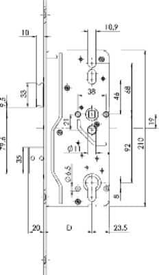 KFV Hauptschloss-Set HSS SET 8092SL, Stahl 3496384