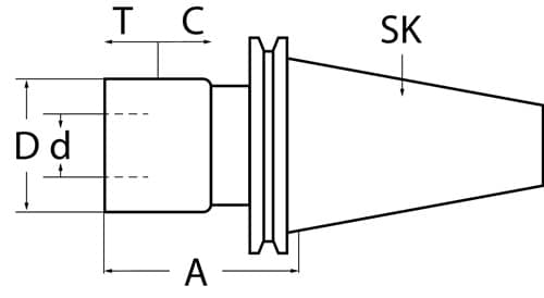 TECWERK Gewindeschneidfutter DIN 69871A M3-M14 SK40 A.-L.59mm TECWERK