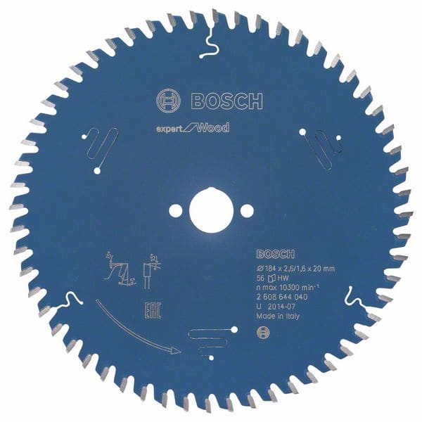 BOSCH Kreissägeblatt Expert for Wood, 184 x 20 x 2,6 mm, 56