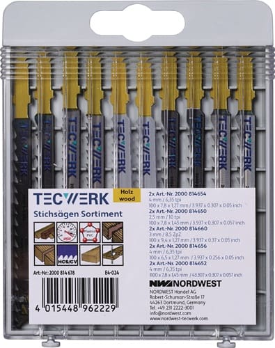 TECWERK Stichsägeblattsortiment 10-tlg.f.Metall TECWERK