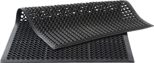 MILTEX Arbeitsplatzbodenbelag Fertigmatte L1500xB900mm schwarz Naturkautschuk