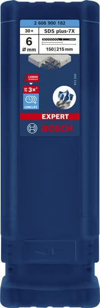 BOSCH EXPERT SDS plus-7X Hammerbohrer, 6 x 150 x 215 mm, 30-tlg.. Für Bohrhämmer