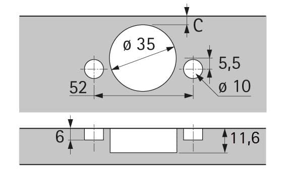HETTICH Sensys Weitwinkelscharnier, mit Null-Einsprung, ohne Schließautomatik (Sensys 8687), vernickelt, 9099663