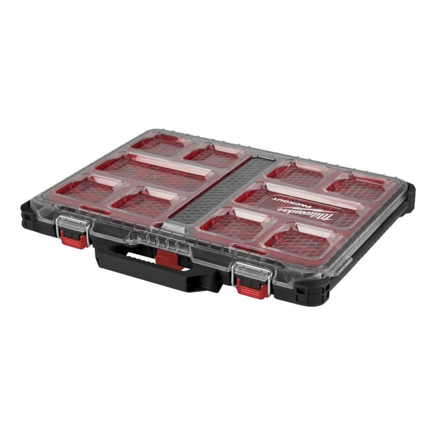 MILWAUKEE 500 x 380 x 65 mm PACKOUT Organiser Slim, inkl. Sortierboxen