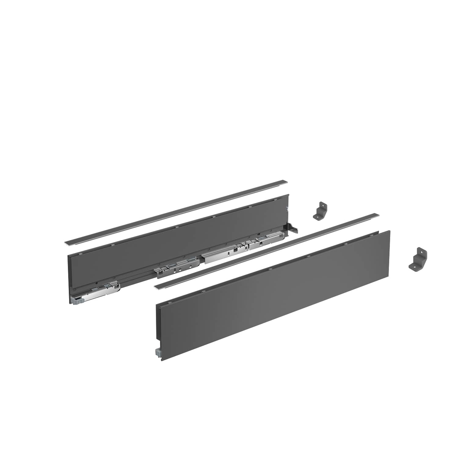 HETTICH AvanTech YOU Set Zarge, Höhe 101 mm x NL 400 mm, anthrazit, links und rechts, 9353424
