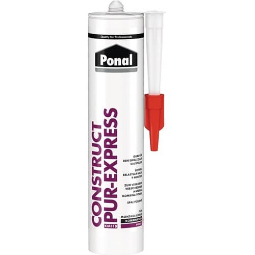 PONAL Montagekleber Construct PUR-Express EN 204: D4 perlweiß 440g Kartusche PONAL