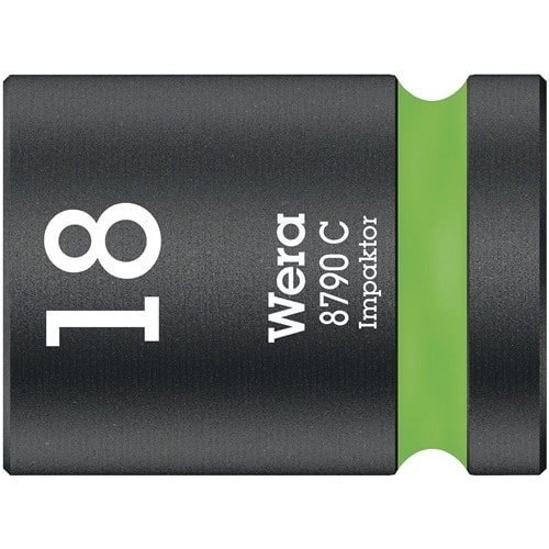 WERA Schlagschraubereinsatz 8790 C Impaktor Außen-6-kant SW18mm 4-kant 1/2Zoll L.38mm